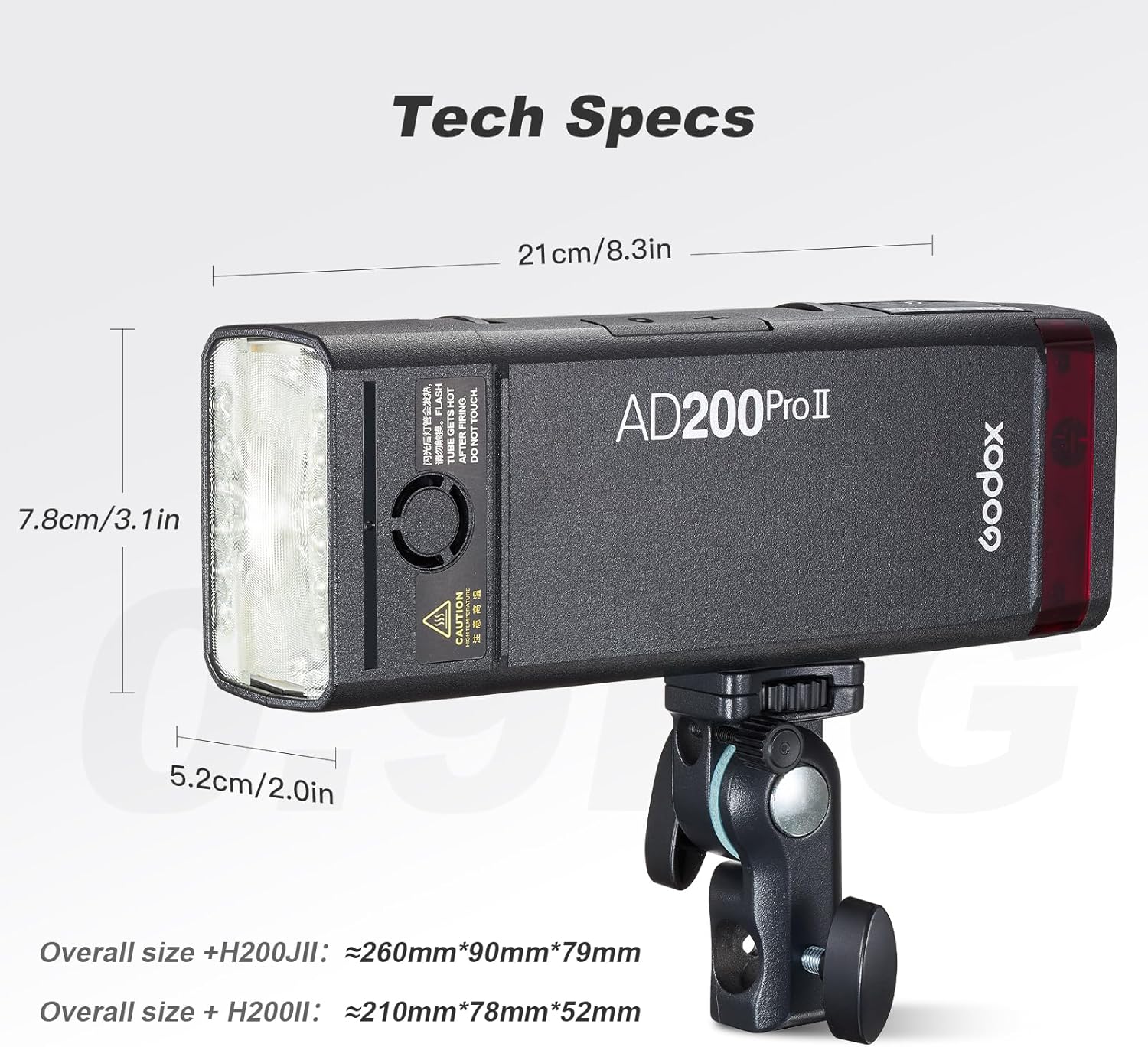 GODOX AD200ProII - Flash tascabile da 200 W, 2.4 G, 1/512 fino a piena potenza.