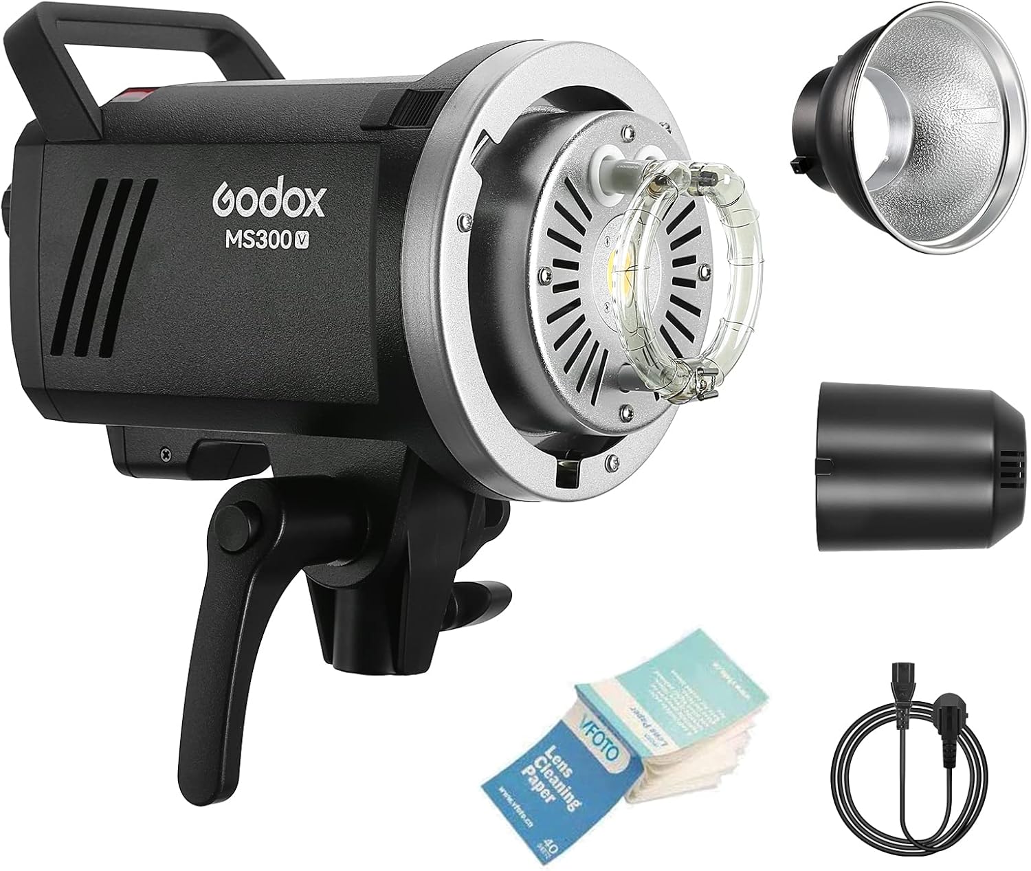 Godox MS300-V Compact Studio Flash 300W GN58 5800K 2.4G, Tempo di Riciclaggio 0.1-1.3s, Bowens Mount