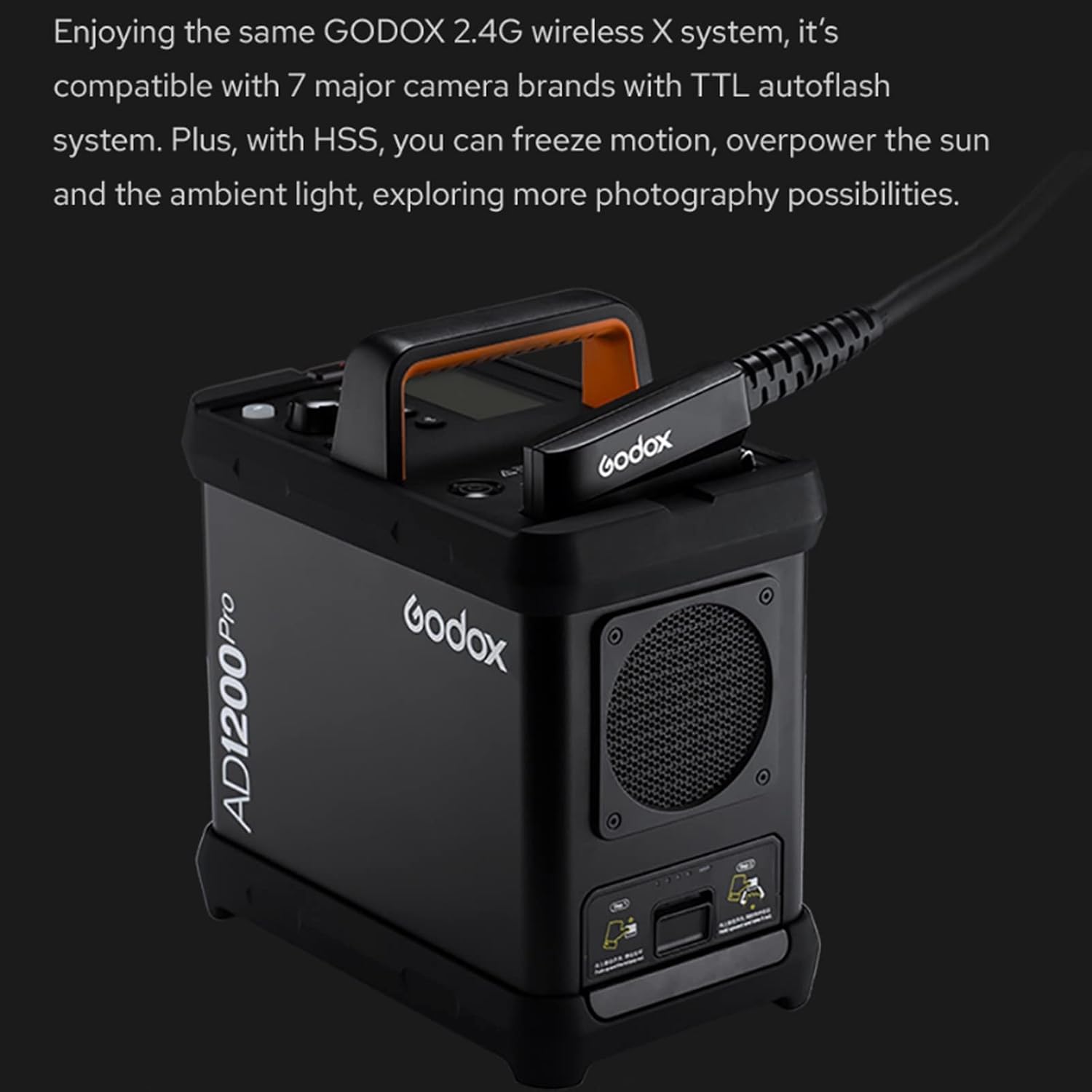 Godox AD1200 Pro Flash TTL da studio professionale con batteria e trolley attacco bowens