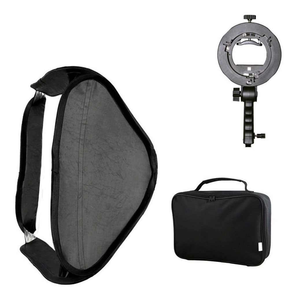 Godox S-Bracket con Softbox per Flash da Slitta, Dimensioni 80x80cm