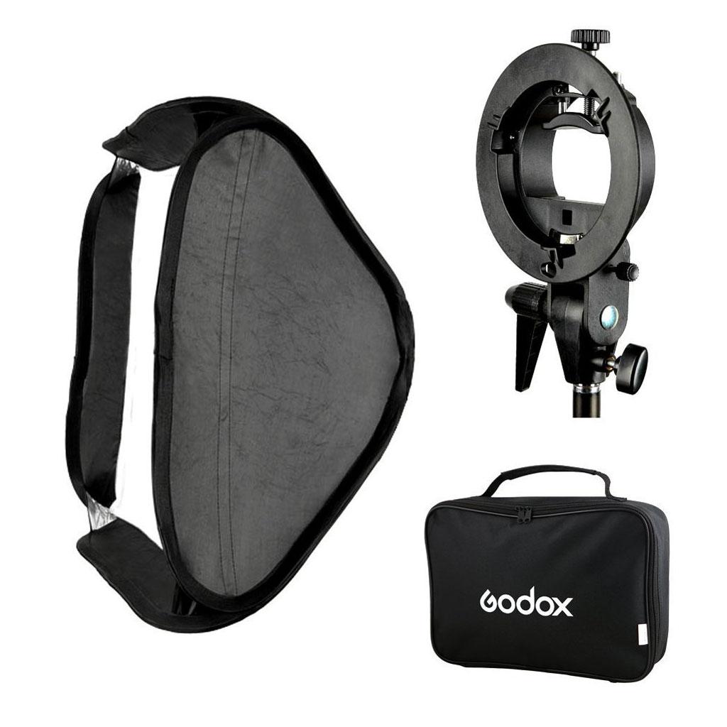 Godox S-Bracket EB-040 con Softbox 40x40cm per Flash da Slitta