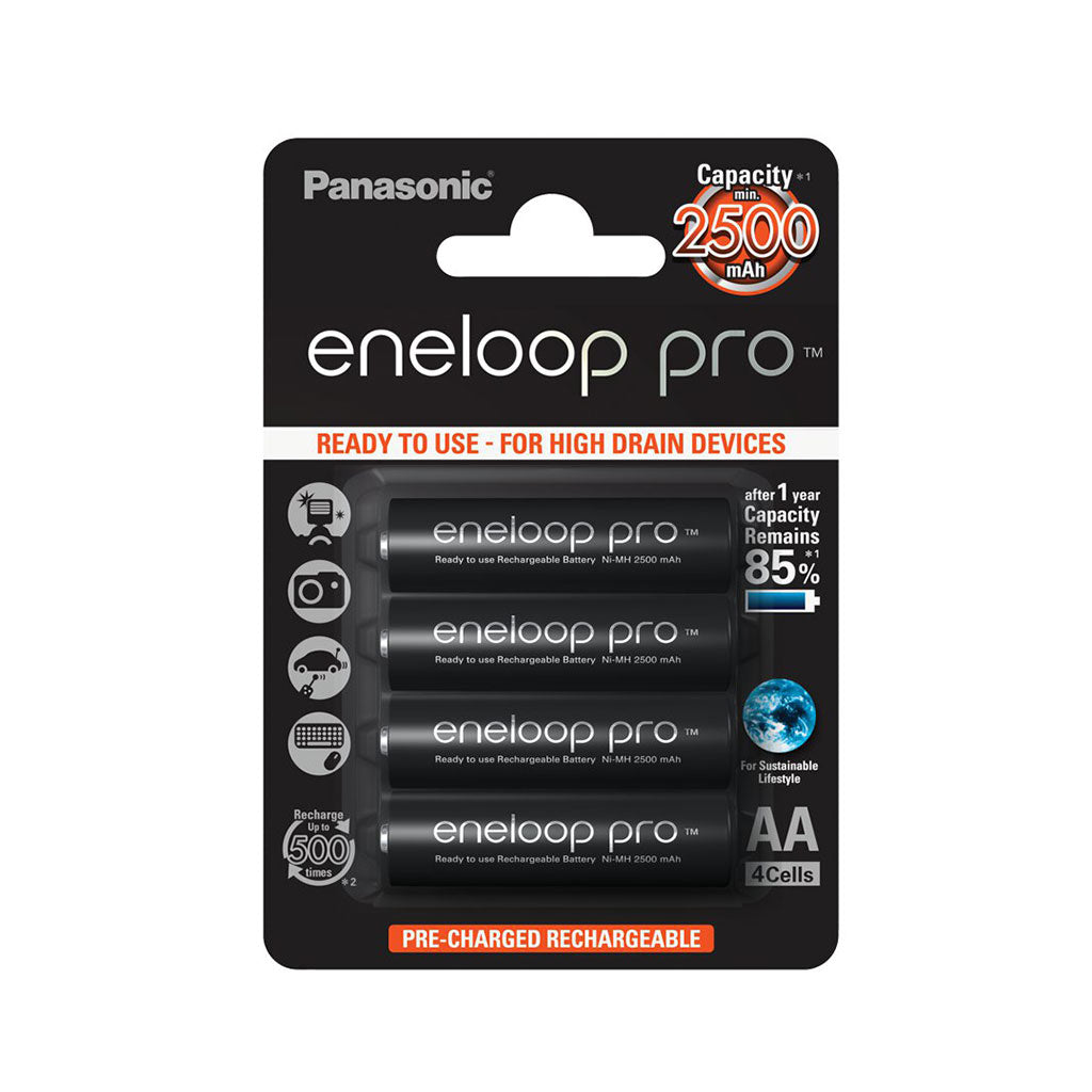 Panasonic Eneloop Pro 4x Pile Stilo AA 2500mah 1,2V Ricaricabili