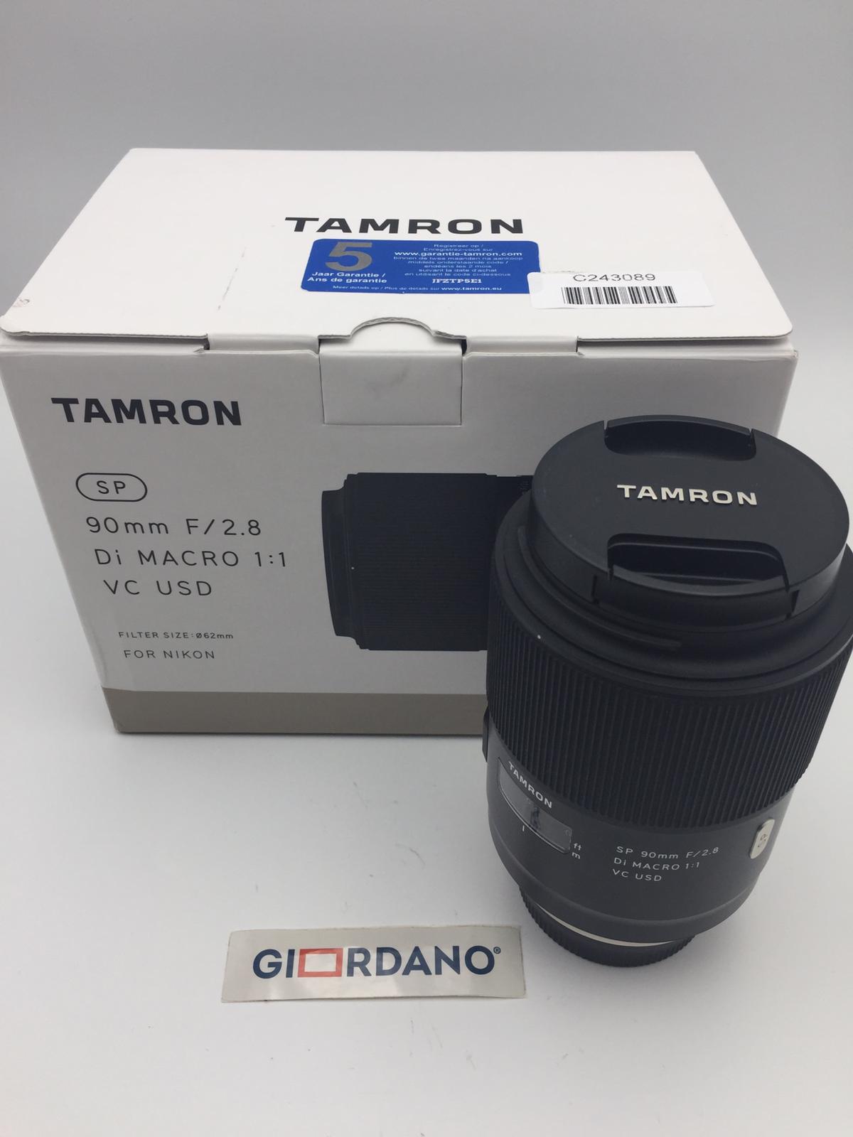 [DEMO] Tamron Obiettivo SP 90mm f/2.8 Di Macro VC USD per Nikon  (tappo anteriore e posteriore)