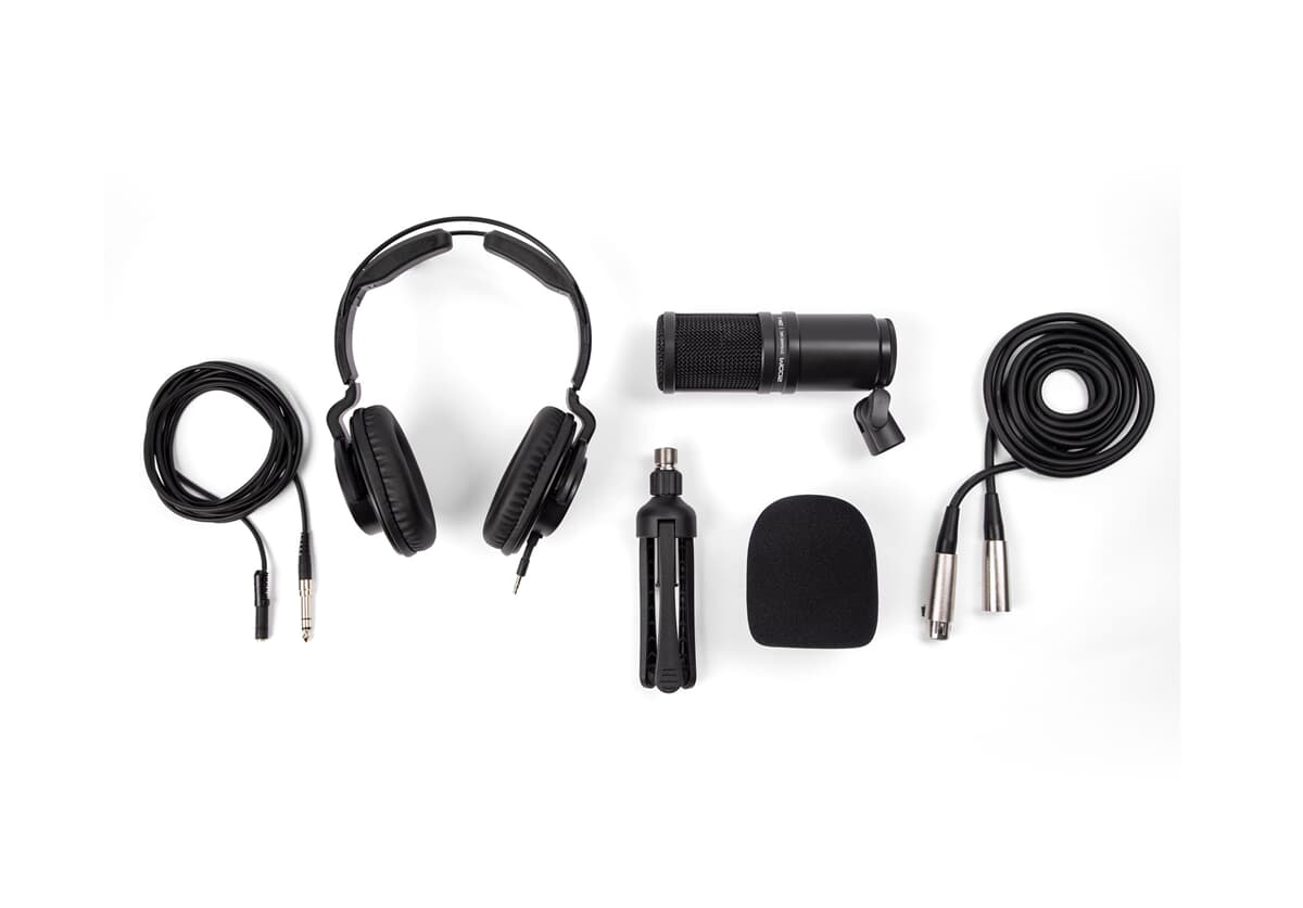 Zoom ZDM1 PMP Kit per Podcast con Microfono Cuffie e Supporto da Tavolo